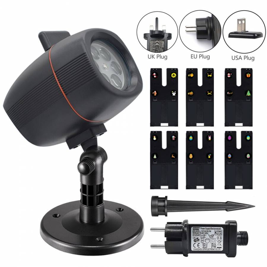 Proiector Laser Klausstech, 110-265v, 6w, Ip65, Destinat Pentru Exterior, Ergonomic, Usor De Folosit, Diferite Proiectari, Negru