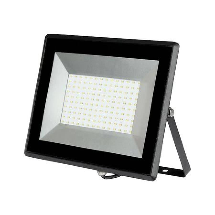 Proiector Led 100w Cu Unghiul Fascicul 110°, Flux Luminos 8500 Lumen, Lumina Alba Calda 3000 K,clasa De Protectie Ip65 Exterior,design Compact, Culoare Negru