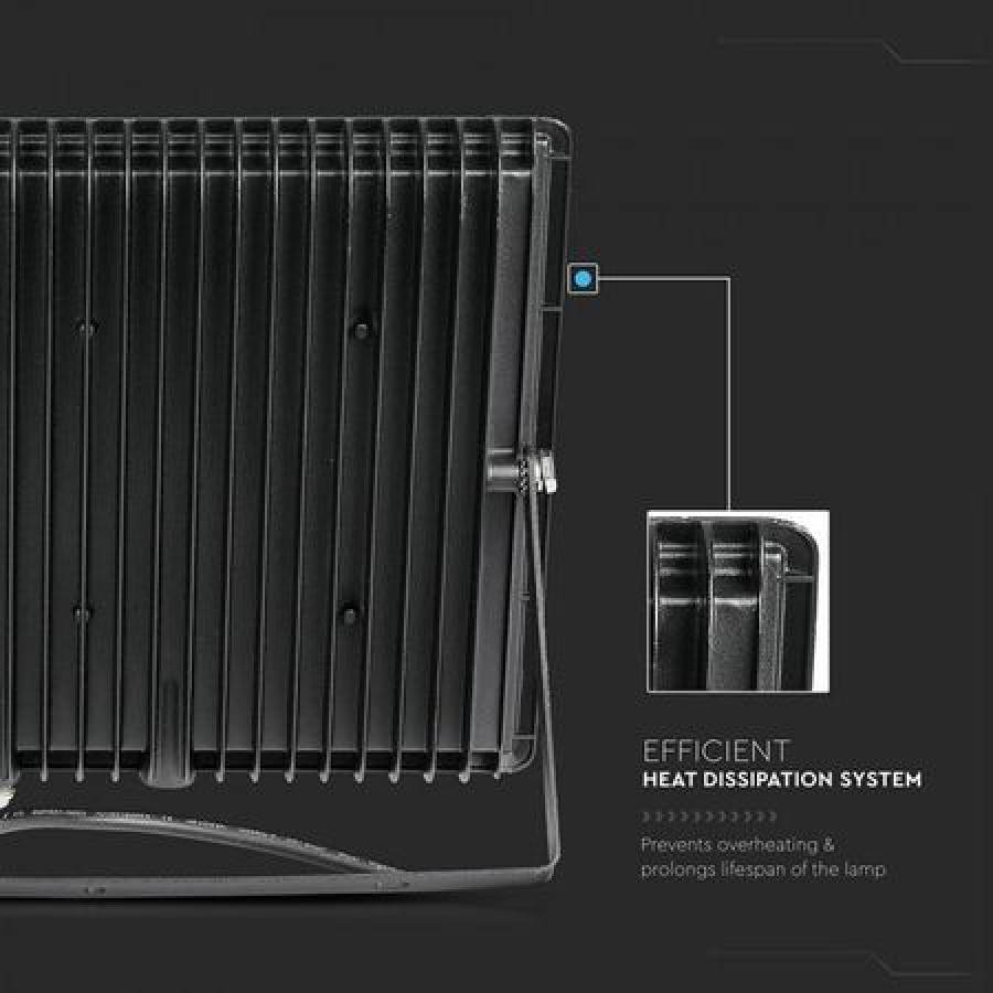 Proiector Led 100w Cu Unghiul Fascicul 110°, Flux Luminos 8500 Lumen, Lumina Alba Calda 3000 K,clasa De Protectie Ip65 Exterior,design Compact, Culoare Negru
