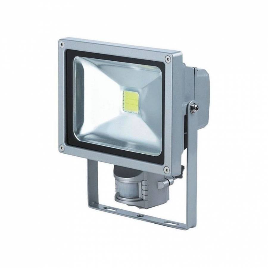 Proiector Led Cu Tehnologie Senzor De Miscare, Putere De 30 W, Flux Luminos 1800 Lumeni, Unghi Dispersie La 120 Grade, Grad De Protectie Ip65, Rezistent La Apa, Argintiu