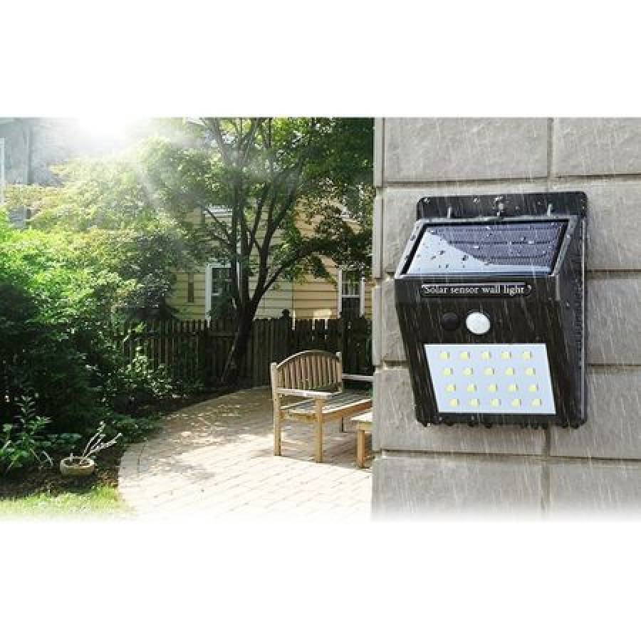 Proiector Led De Exterior Klausstech, Panou Solar Inclus, Senzor De Miscare, Senzor De Lumina Ambientala, Grad De Protectie Ip65, Design Modern, Negru