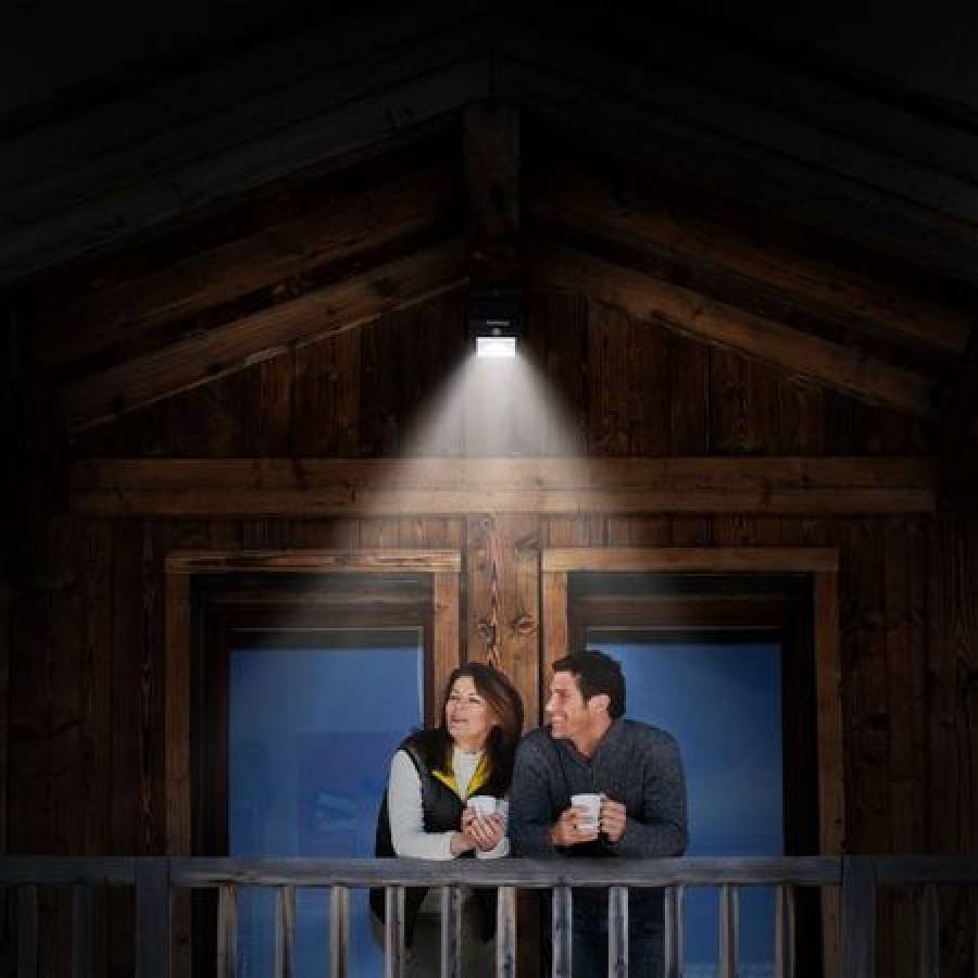 Proiector Led De Exterior Klausstech, Panou Solar Inclus, Senzor De Miscare, Senzor De Lumina Ambientala, Grad De Protectie Ip65, Design Modern, Negru