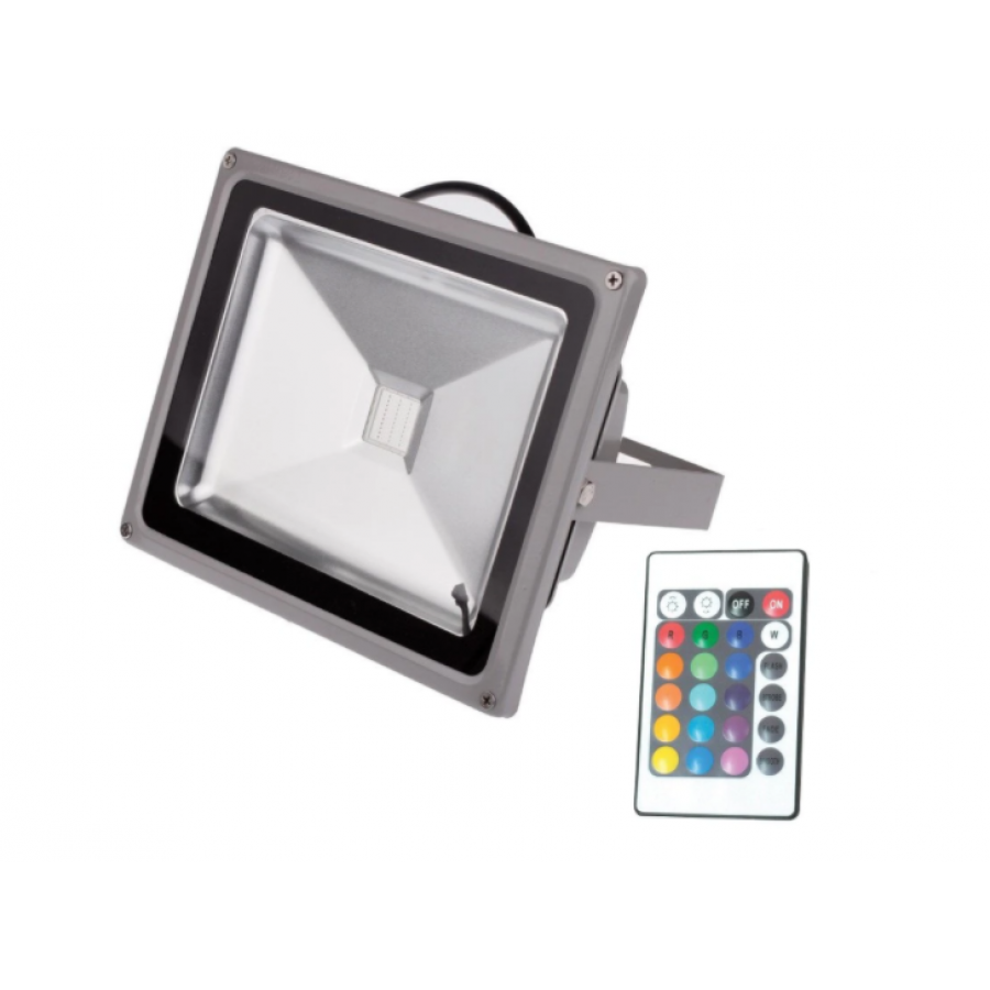 Proiector Led Klausstech, Aluminiu, 30w, Rgb, 2700 Lumeni, Cob Led, Telecomanda, Design Compact Si Ergonomic, Argintiu