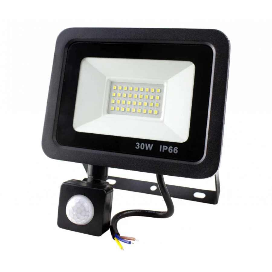 Proiector Led Klausstech, Putere De 30w, Flux Lluminos 2700lm, Senzor De Miscare, Culoare Lumina 6500k, Clasa De Protectie Ip66, Negru