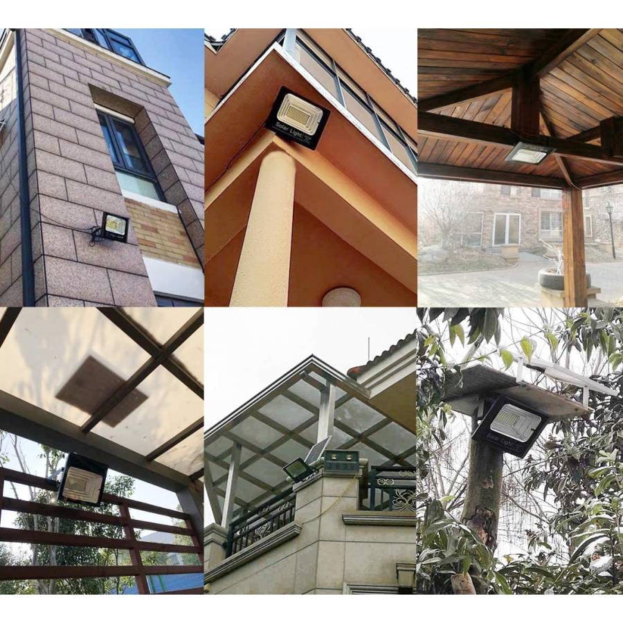 Proiector Solar De Exterior Klausstech, 25 W, Telecomanda Inclusa, Lumina Led, Temperatura Culoare 6500 K, Protectie Ip 66, Autonomie 50000h, 3 Moduri De Instalare, Design Modern, Negru