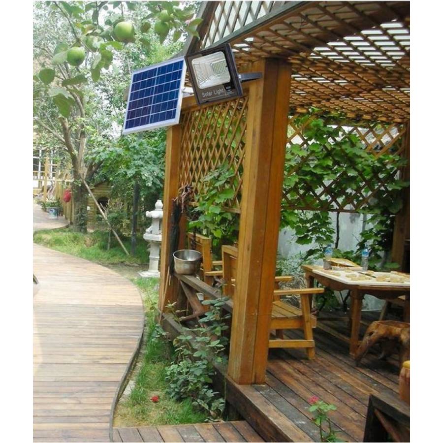 Proiector Solar Led Klausstech, 60 W, Telecomanda Inclusa, Flux Luminos 6000 Lm, Temperatura Culoare 6500 K, Protectie Ip 66, 3 Moduri De Instalare, Design Modern, Negru