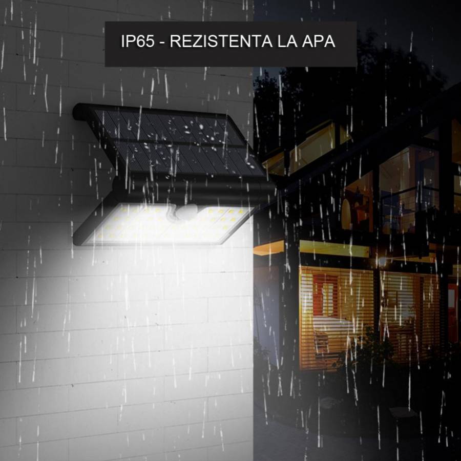 Proiector Solar Pliabil Klausstech Cu Tehnologie De Senzor De Miscare, 3 Moduri , Surse De Iluminat 34 Led, Plastic Abs, Rezistenta La Uzura , Tehnologie Waterproof Ip65,  Culoare Negru