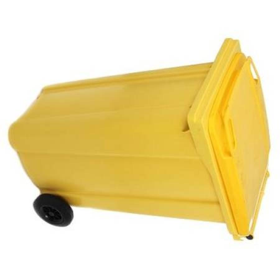 Pubela De Gunoi KlaussTech, Capacitate 240 L, Material Plastic,  2 Roti,  Galben