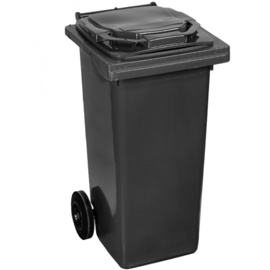 Pubela Pentru Gunoi Klausstech, Capacitate 120l, 2 Roti, Maner De Transport, Ergonomica, Compacta, Negru