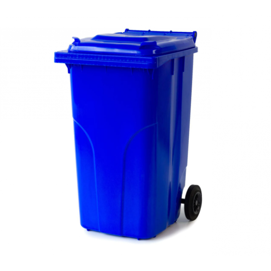 Pubela Pentru Gunoi KlaussTech, Capacitate 240l, 2 Roti, Maner De Transport, Ergonomica, Compacta, Albastru