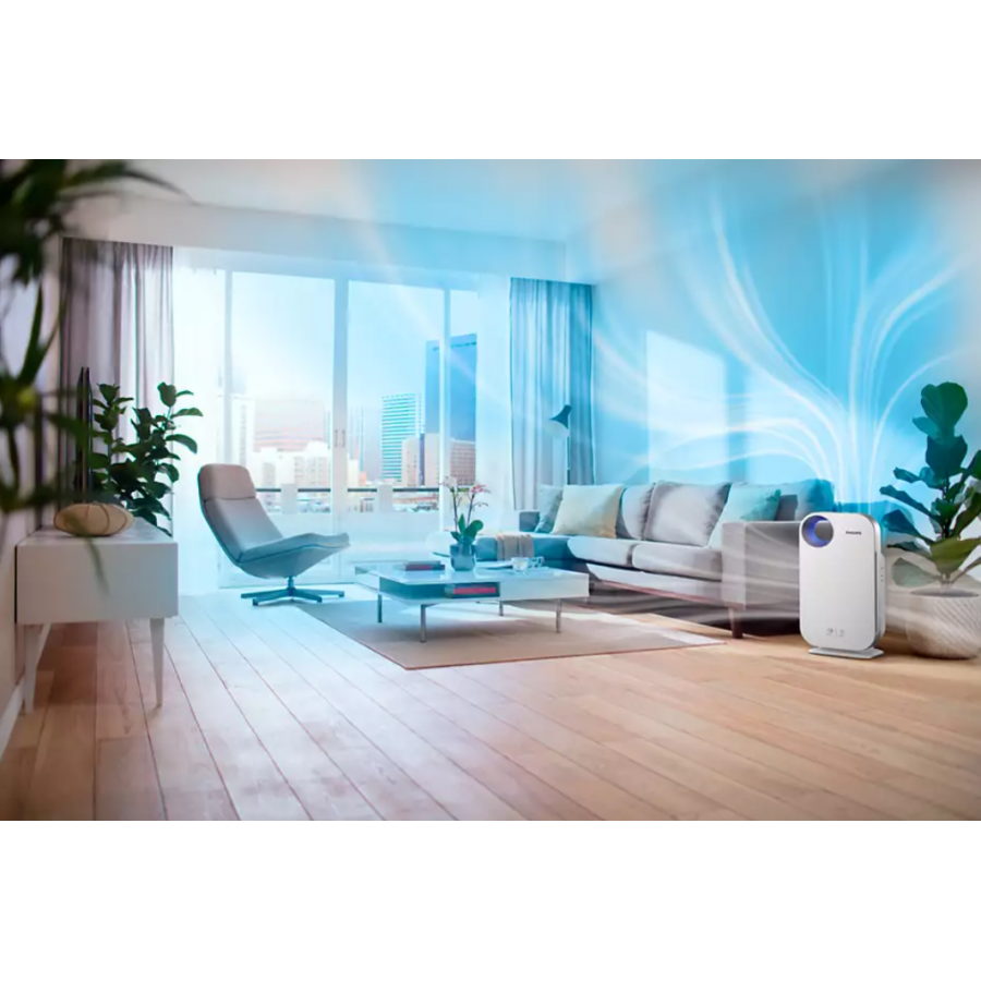 Purificator Philips Aer, 48 M2/516 Ft2, Afisaj Pm2.5, Zgomot 34-64  Db, Feedback Numeric, Tehnologie Aerasense, Vitashield, 65 W, Panou Tactil, 4 Moduri, Culoare Alb