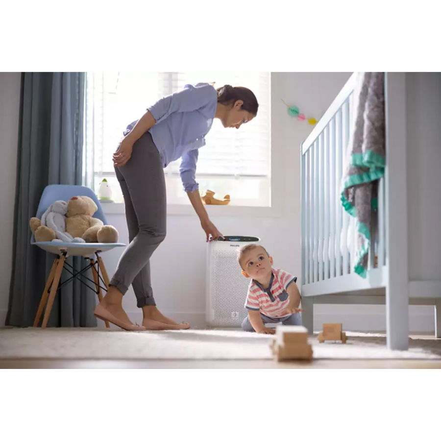 Purificator Philips De Aer, Afisaj Pentru Alergeni, 200 M²/63  M², 3 Moduri Automate, Vitashield Ips, Aerasense, Tensiune 220-240  V, Culoare Alb