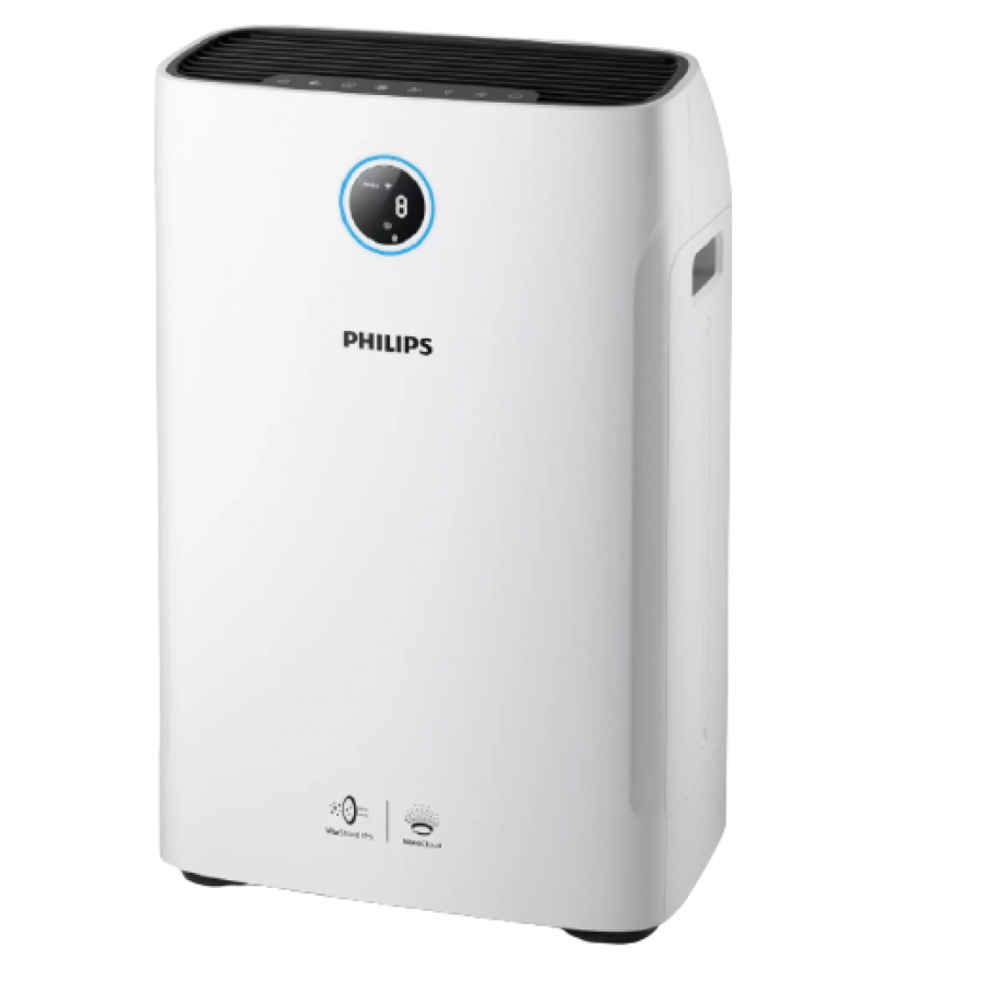 Purificator Si Umidificator De Aer 2 In 1 Philips, Afisaj Calitate, 3 Moduri Automate Cu Motor Cc, Functie Cronometru, Senzor Pm2.5, Lungime Cablu 1.8 M, Panou Tactil, Alb