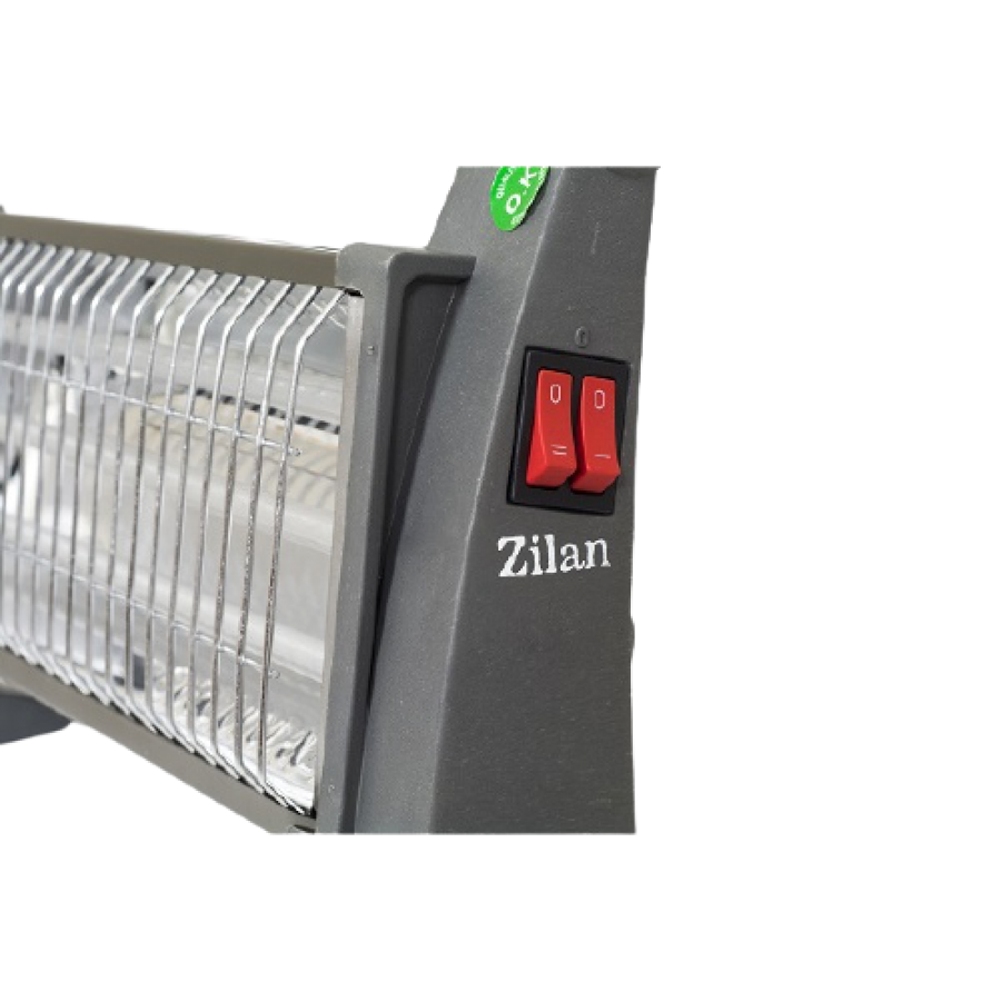 Radiator Cu Quartz De Podea, Pentru Incaperi Pana La 10m², 2 Trepte De Incalzire, Sistem De Protectie, Usor De Manevrat, Randament Ridicat, Gri