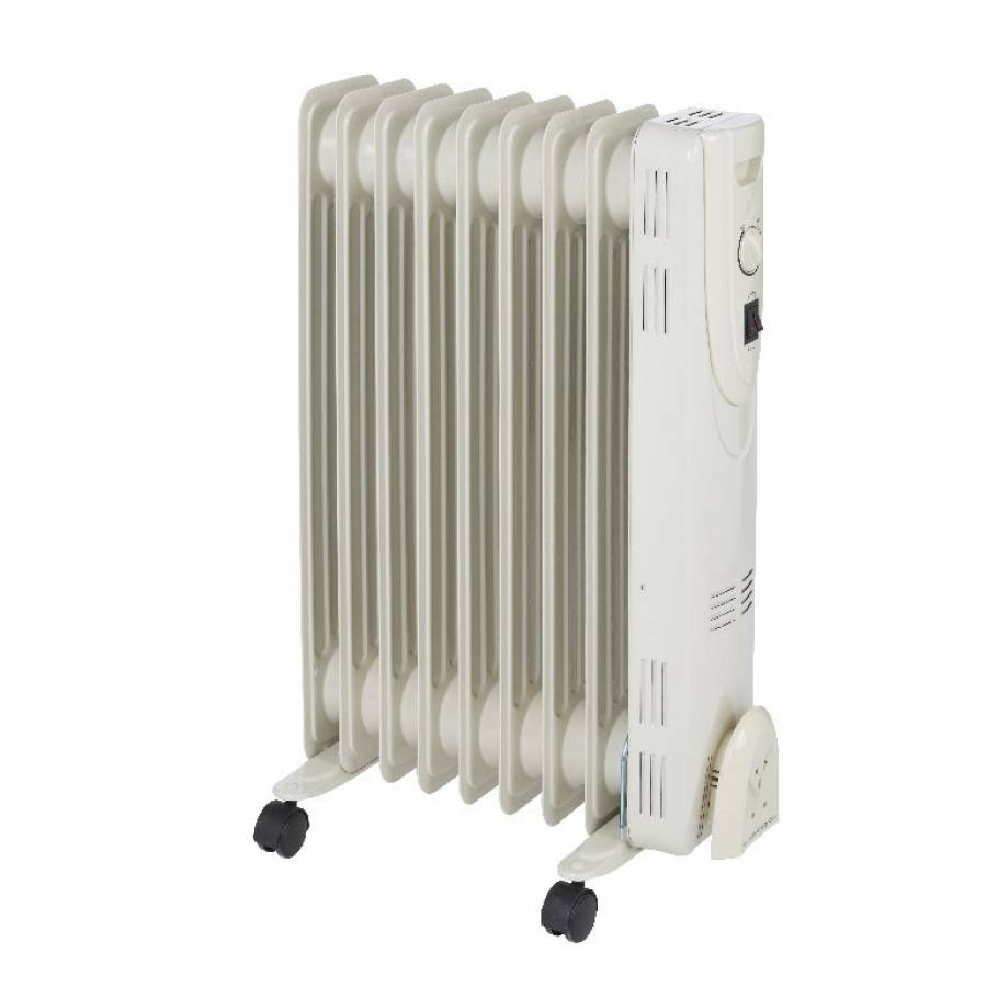 Radiator KlaussTech Electric Cu 9 Elementi, 2000w, 640 X 430 Mm, Material Fier, Termostat, 3 Trepte Putere, 15-20 Mp, Crem
