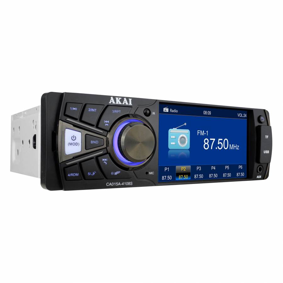 Radio Audio Mp3 Player Auto Akai , Dimensiune Display 4 Inch , Conectivitate Prin Functia Bluetooth, Putere Player Auto 4x25 W, Interfata Port Usb,  Intrare Card Sd, Telecomanda Inclusa , Design Ultra Modern , Culoare Negru