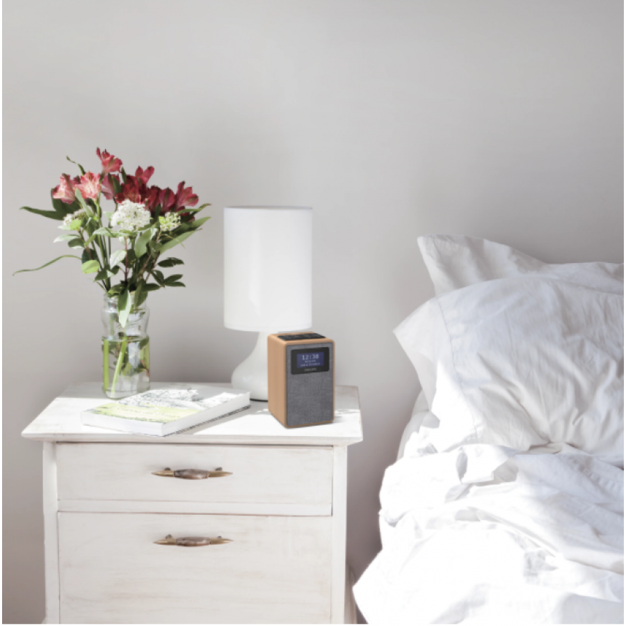 Radio Philips Cu Ceas Cu Tuner Dab+ / Dab / Fm, Afisaj Lcd, 20 Presetari, Control Volum, 1 W, Reglare Automata Digitala, Alarma Buzzer, Maro/gri