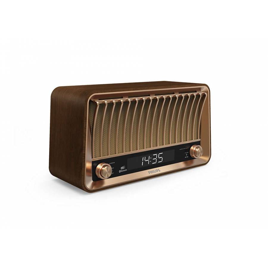 Radio Philips Cu Conectivitate Bluetooth, Putere De Iesire 20 W, 2 Difuzoare, Sistem Audio Stereo, Incarcare Usb, Fm Stereo, Smart Scan, Ceas Digital, Maro