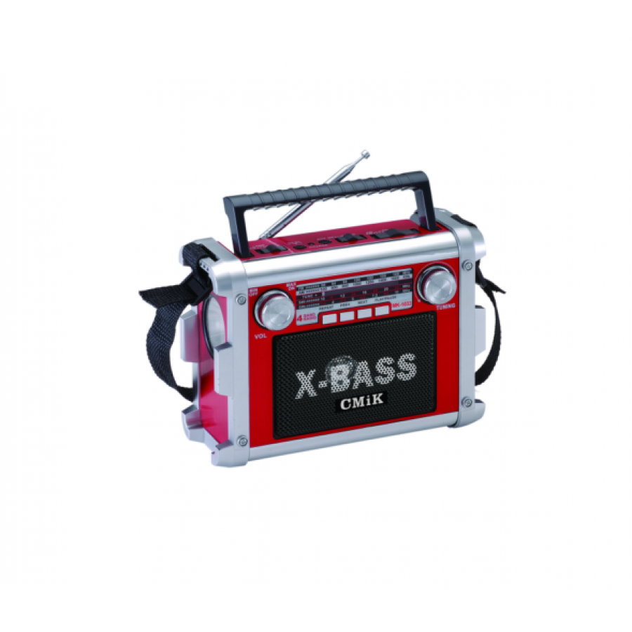 Radio Portabil Cu Baterie Reincarcabila, Intrare Usb Si Card Sd/tf, Ac 220v/50hz, Benzi Tuner Am / Fm / Sw, Antena Atasata, Culoare Rosu