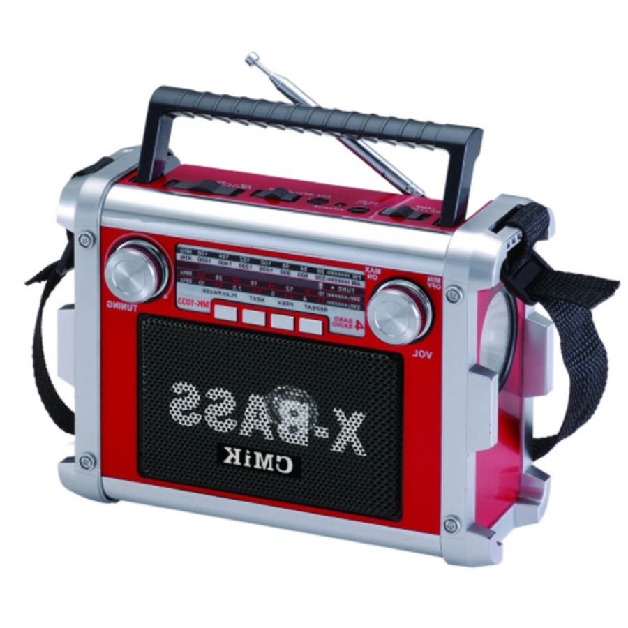 Radio Portabil Cu Baterie Reincarcabila, Intrare Usb Si Card Sd/tf, Ac 220v/50hz, Benzi Tuner Am / Fm / Sw, Antena Atasata, Culoare Rosu