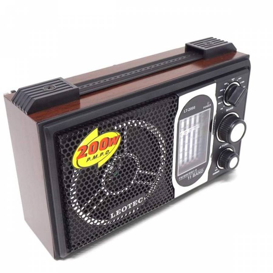 Radio Portabil Leotec, 11 Benzi, Model Retro, ,fm,mw, Antena Telescopica Rotativa, Difuzor 3,5 Inch, Retro