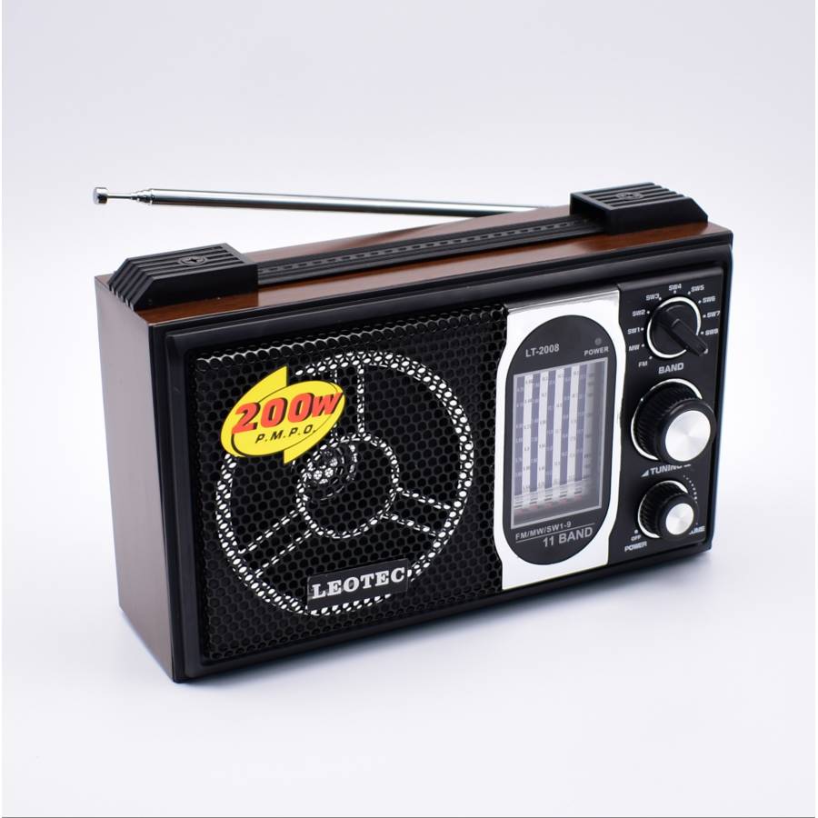 Radio Portabil Leotec, 11 Benzi, Model Retro, ,fm,mw, Antena Telescopica Rotativa, Difuzor 3,5 Inch, Retro