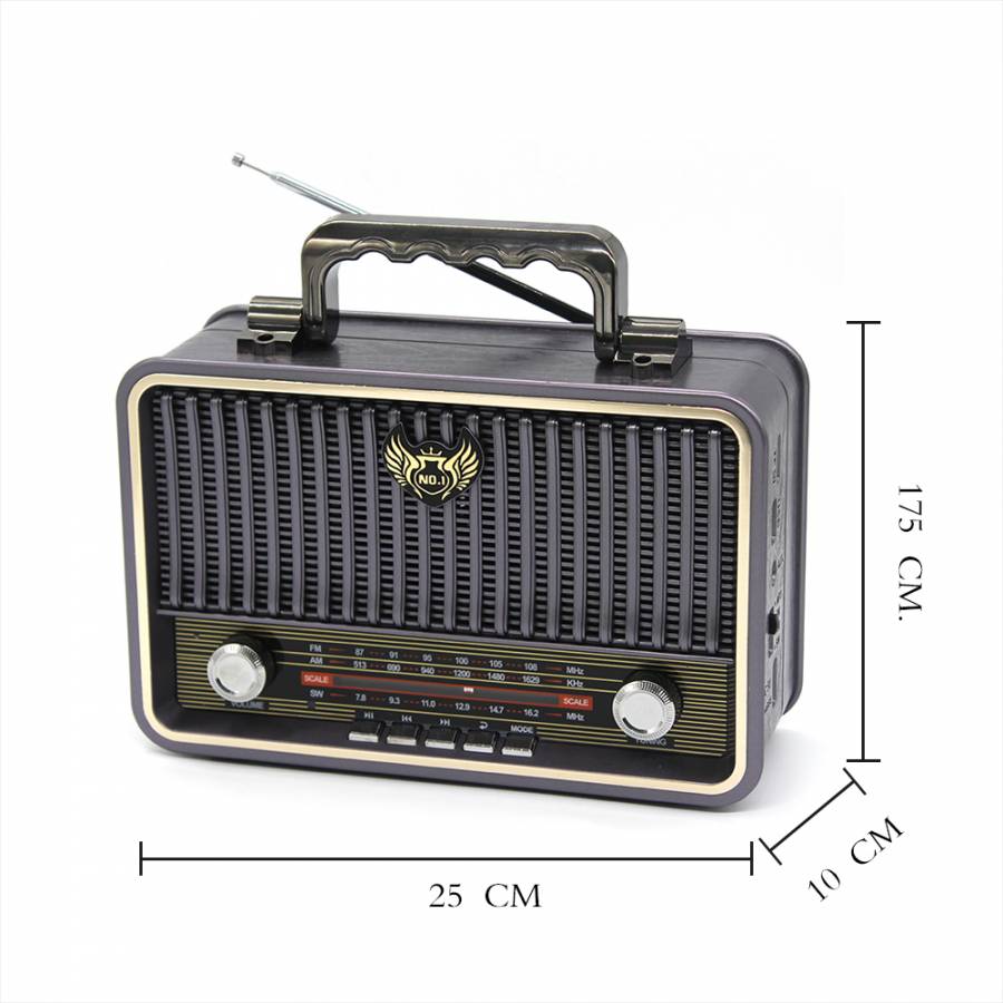 Radio Portabil, Fm/am/sw, Mp3 Player, Conectivitate Bluetooth, Aux In, Port Usb, Slot Sd Card, Design Retro
