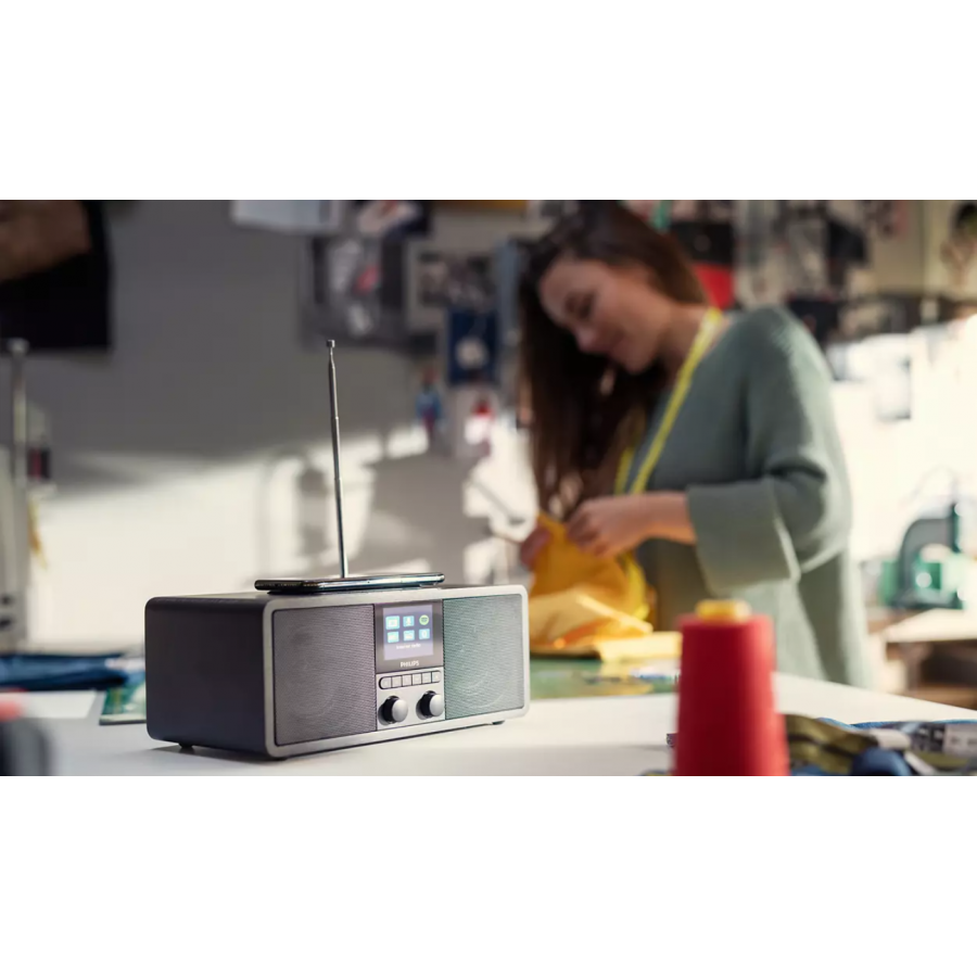 Radio Prin Internet Philips Cu Spotify Connect, Conexiune Bluetooth, Dab+, Smart Ecran, Afisare Informatii, 2 X 3w, Afisaj Colort Tft 2.4