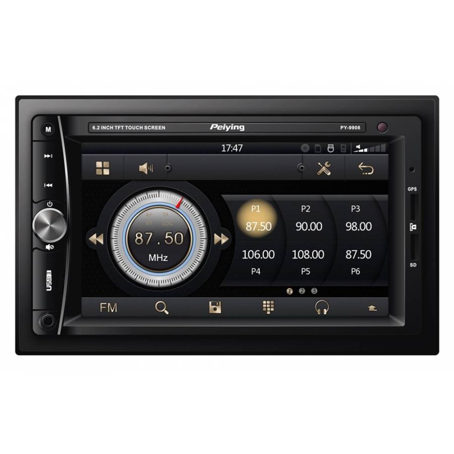 Radio Profesional Auto, Diagonala Tft De 6.2” , Functia Bluetooth, Gps Cu Win Ce 6.0 , Tuner Esp , 4 X Rca , Culoaare Negru
