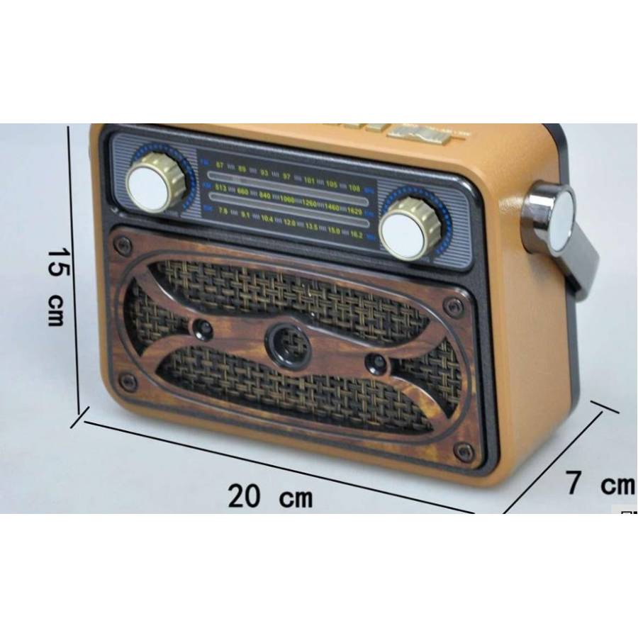 Radio Profesional Klausstech, Baterie Reincarcabila, Bluetooth, Am/fm, Difuzor Incorporat, Material Abs Plastic, Design Retro, Maro