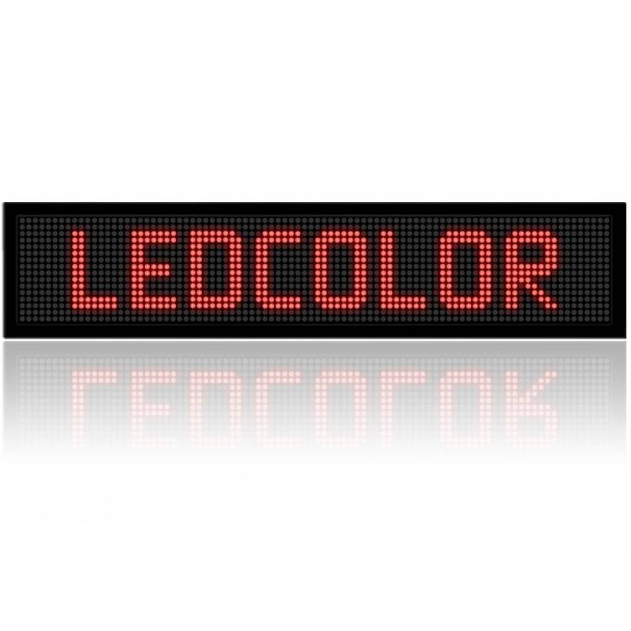 Reclama Luminoasa De Exterior Klausstech Tip Panou Cu Leduri Rosii,  Dimensiuni 100x20cm , Led Uri Ultrabright , Reclama Tip Caseta Luminoasa , Negru