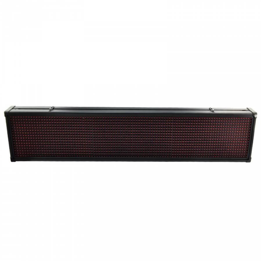 Reclama Luminoasa De Exterior Klausstech Tip Panou Cu Leduri Rosii,  Dimensiuni 100x20cm , Led Uri Ultrabright , Reclama Tip Caseta Luminoasa , Negru