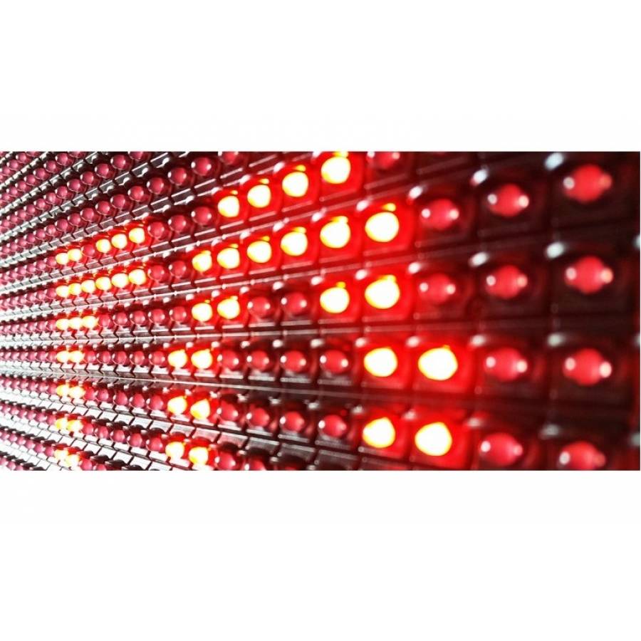 Reclama Luminoasa De Exterior Klausstech Tip Panou Cu Leduri Rosii,  Dimensiuni 100x20cm , Led Uri Ultrabright , Reclama Tip Caseta Luminoasa , Negru
