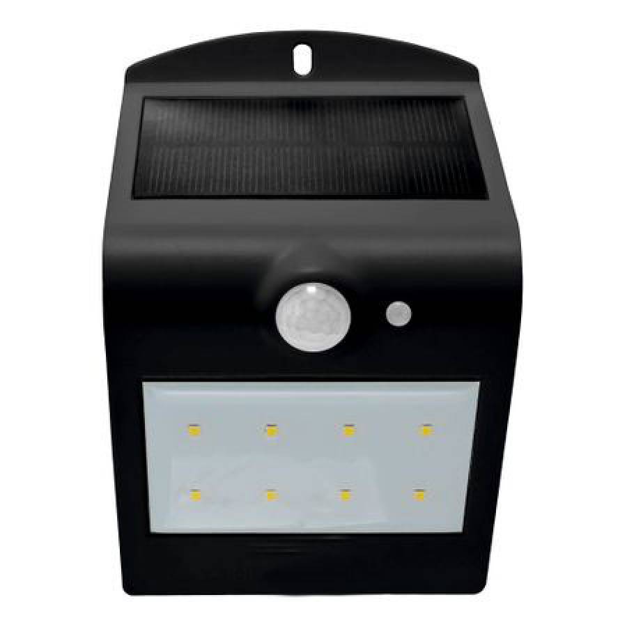 Reflector Led Cu Functia De Miscare Si Panou Solar , Putere 1.5 W , 10 Surse De Lumina , 200 Lumeni , Unghi De Sesizare 120° , Capacitate Acumulator 1200 Mah , Culoare Negru