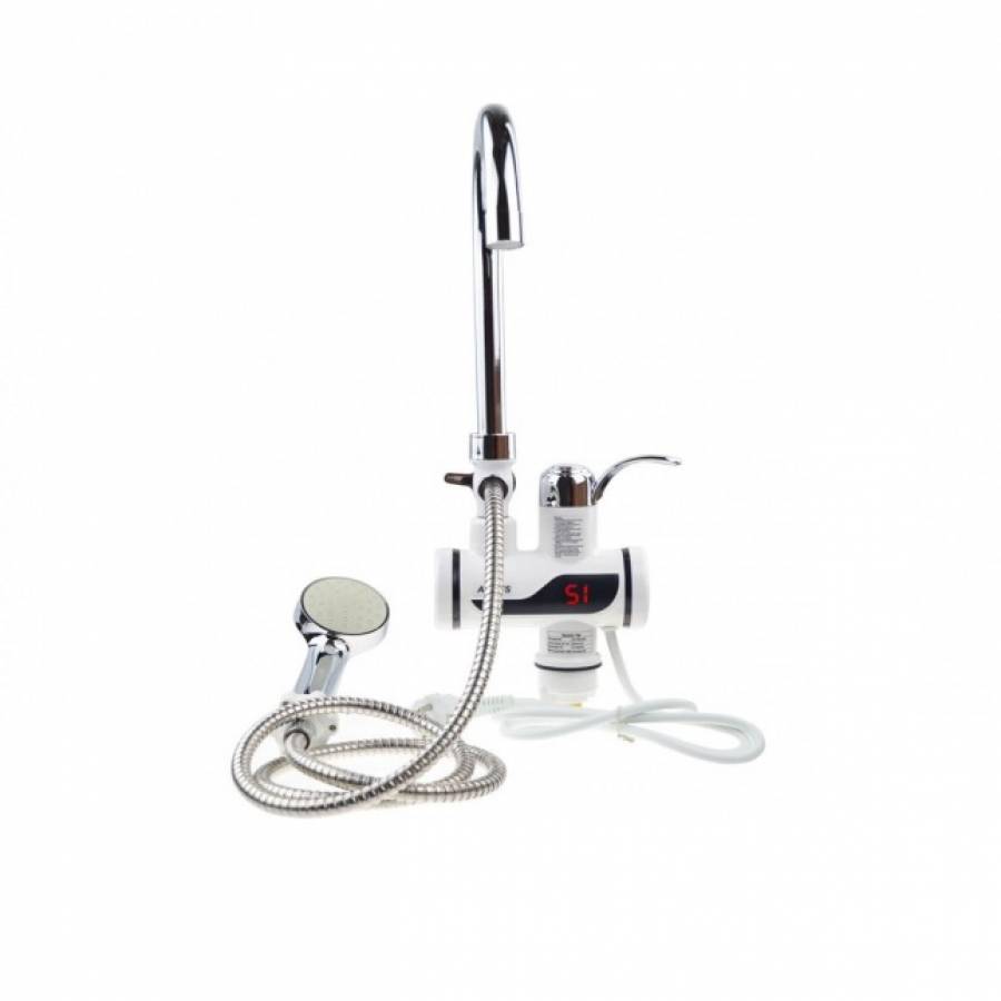 Robinet Electric Instant Cu Dus Klausstech, Afisaj Temperatura, Apa Calda 60°c, 1,5 - 2l/min, 3000w, Montaj Pe Chiuveta