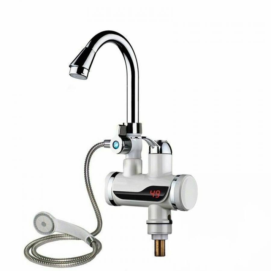 Robinet KlaussTech Electric Pentru Incalzit Apa Cu Dus, Furtun Cu Para, Afisaj Temperatura Lcd