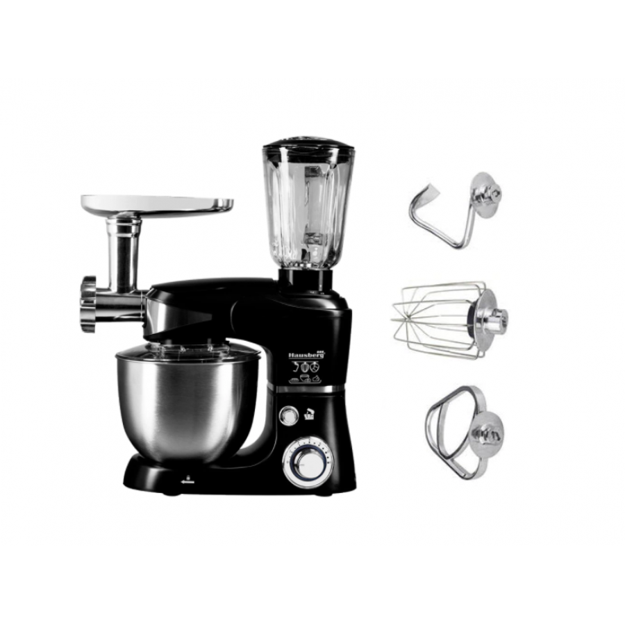 Robot All In One, Putere 1000w,  20-240v, 50hz, Capacitate 5l, Bol Din Inox, 6 Trepte Viteza, Design Modern, Culoare Negru