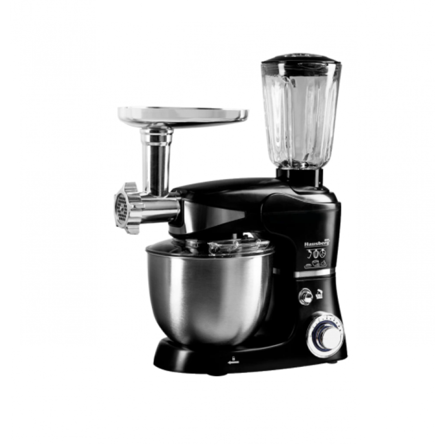 Robot All In One, Putere 1000w,  20-240v, 50hz, Capacitate 5l, Bol Din Inox, 6 Trepte Viteza, Design Modern, Culoare Negru