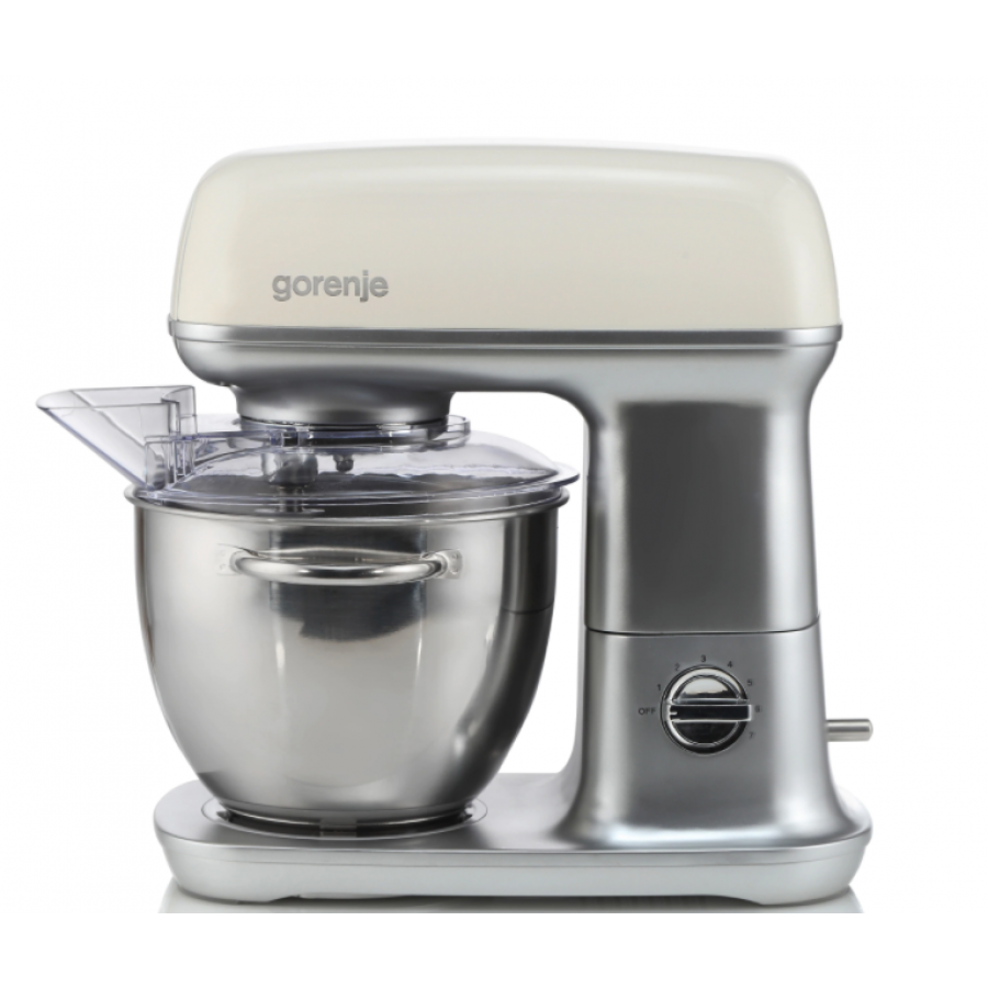 Robot De Bucatarie 1000 W, Bol Din Otel Inoxidabil 4.5 L, 7 Trepte Viteza, Amestecare 3d, Ajustare Automata A Rotatiei, Protectie Supraincalzire, Brat Framantare, Alb