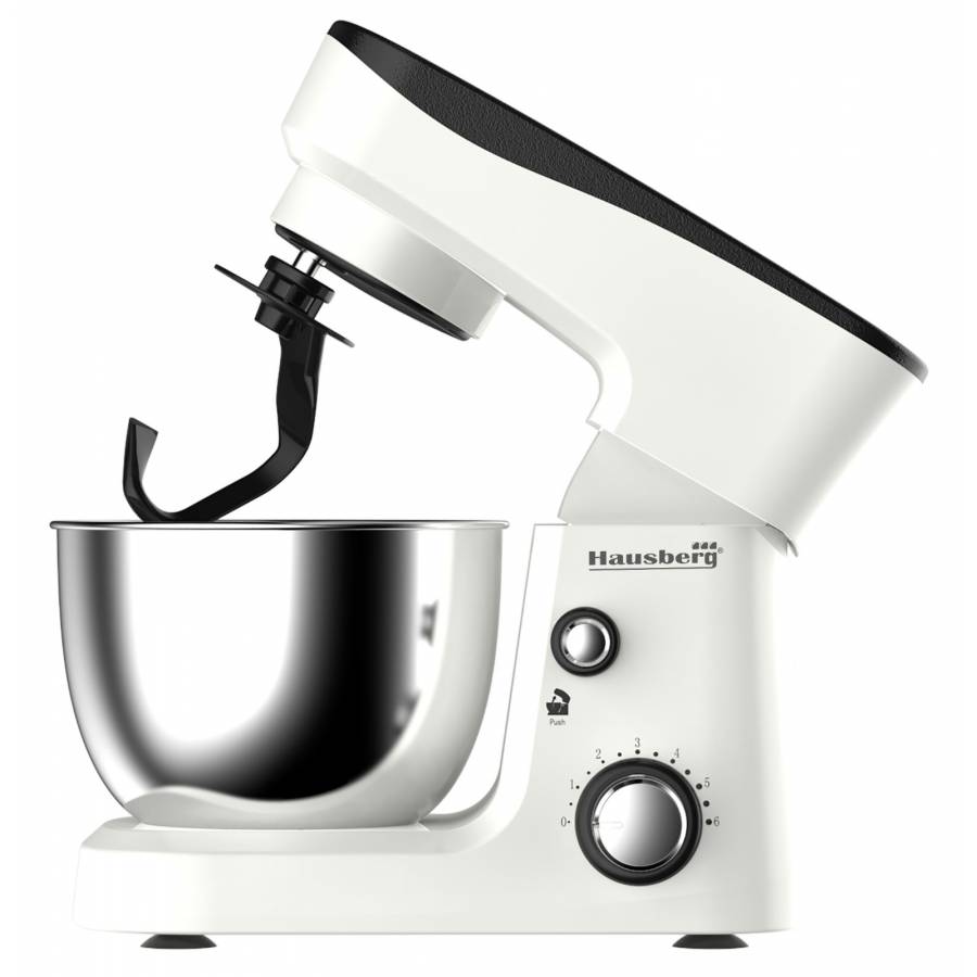 Robot De Bucatarie, 700 W, 6 Trepte De Viteza, Capacitate Bol 3,5 L, Brat Cu Dispozitiv De Ridicare Si Inclinare, Accesorii Incluse, Sistem Anti-alunecare, Design Ergonomic, Alb