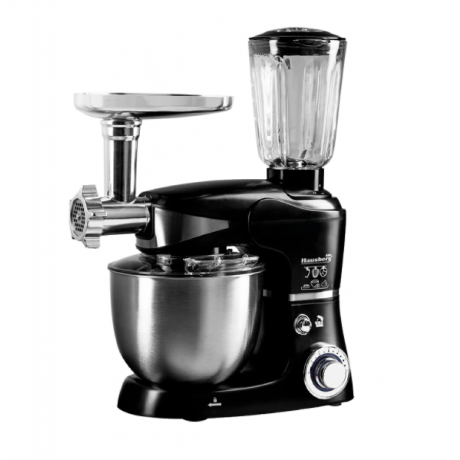 Robot Multifunctional All In One, 6 Trepte Viteza, Putere 1000 W, 5.7 Litri, 3 Cutite Din Inox, Tehnologie Pulse, Modern, Culoare Negru