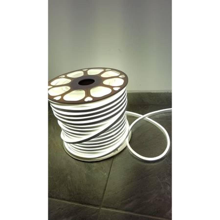 Rola De Lumina Neon Flex Klausstech , Culoare Lumina Alb Rece , Furtun Luminos , Material Flexibil , Becuri Led , Lungime 50 M
