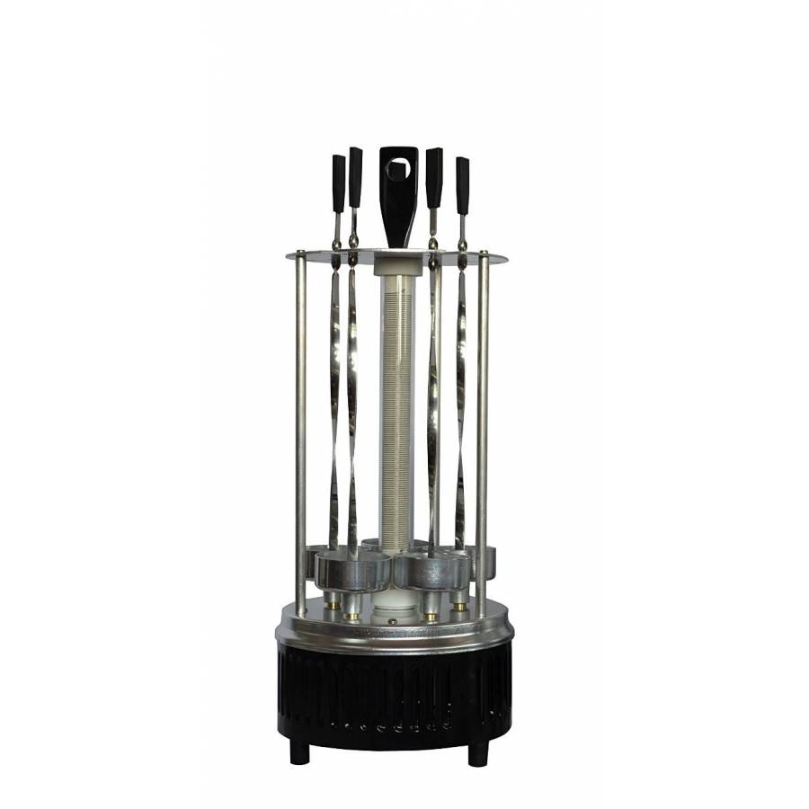 Rotisor Vertical Cu 6 X Furci, Unitate Principale Cu Element De Incalzire, Tava De Picurare, Protectie Impotriva Stropirii/caldurii, 1350 W, Argintiu/negru