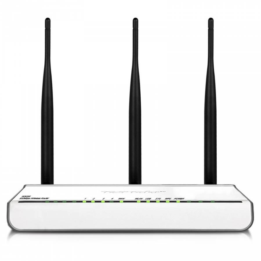 Router Wireless, 2.4 Ghz, 300 Mbps, Usor De Folosit, Design Modern, Acoperire Mare, 3 Antene Exterioare, Alb