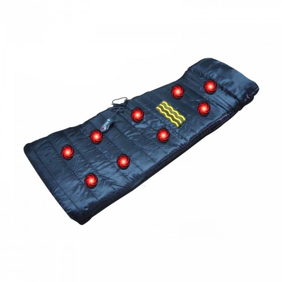 Saltea KlaussTech Cu Masaj, Incalzire, Telecomanda Pentru Control, Usor De Folosit, 9 Zone De Masaj, Albastru