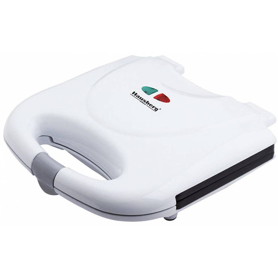 Sandwich-maker Hausberg, Putere 750 W, Suprafata Antiaderenta, Indicator Led, Picioare Antialunecare, Carcasa Termoizolanta, Design Modern, Alb