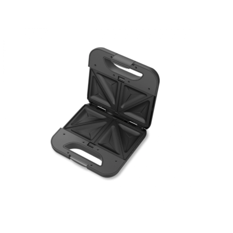 Sandwich-maker, Putere 800w, 5 Placi Grill, Lumina Led, Depozitare Pe Verticala, Picioare Antiaderente, Protectie Supraincalzire, Placi Pentru Grill, Triunghi, Sandwich, Nuci,  Waffle, Negru/argintiu