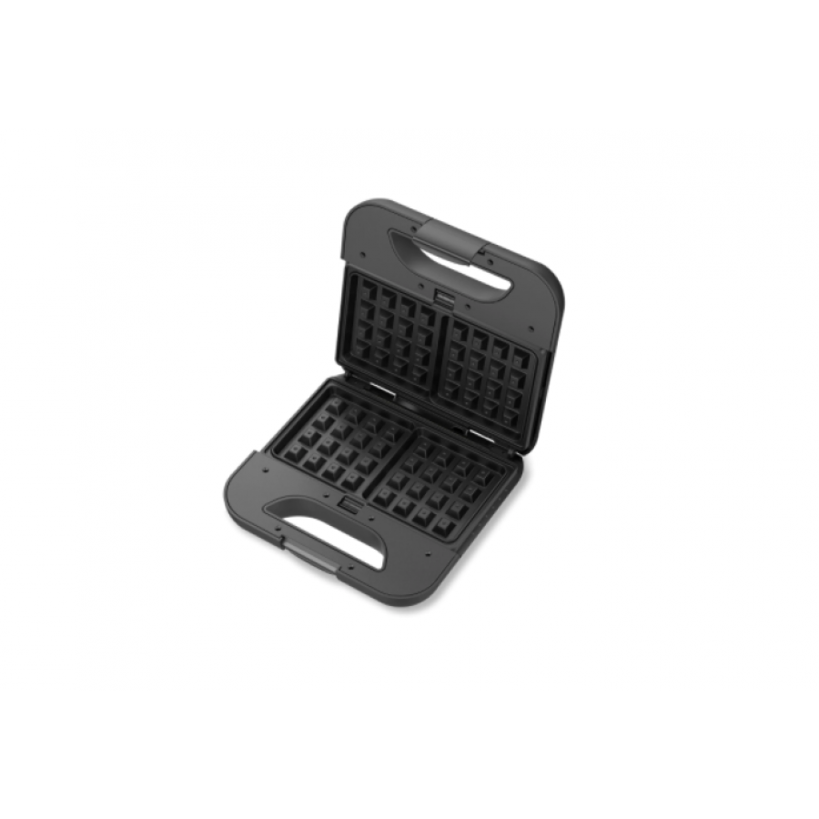 Sandwich-maker, Putere 800w, 5 Placi Grill, Lumina Led, Depozitare Pe Verticala, Picioare Antiaderente, Protectie Supraincalzire, Placi Pentru Grill, Triunghi, Sandwich, Nuci,  Waffle, Negru/argintiu