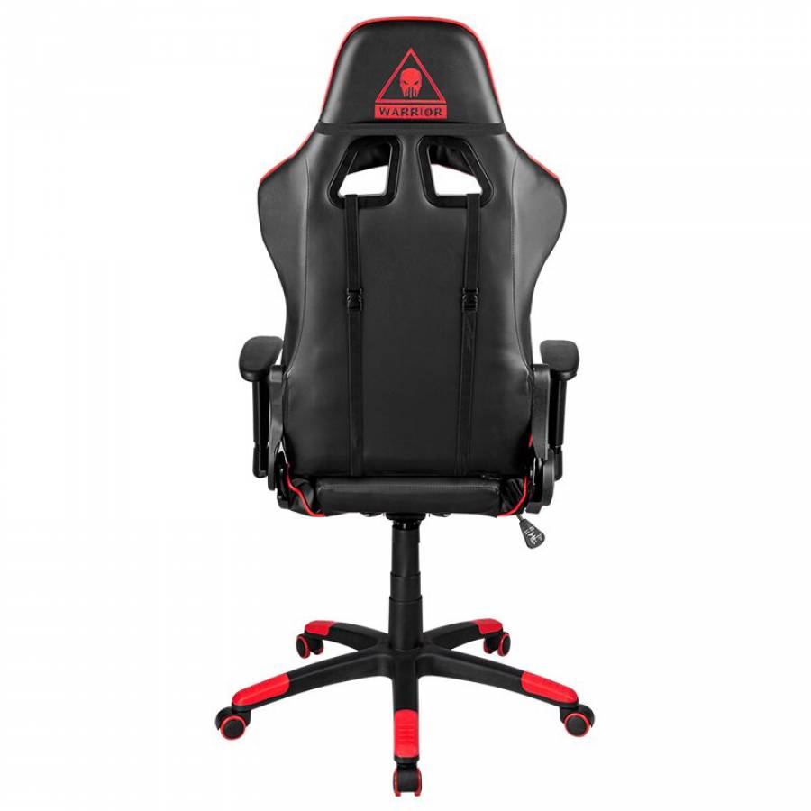 Scaun De Gaming Warrior Cu Reglare Inclinare, Material Baza Pu/pvc , Mecanism De Blocare , Latime Sezut 53 Cm, 2 Perne, Inaltime Spatar 84 Cm , Negru/rosu