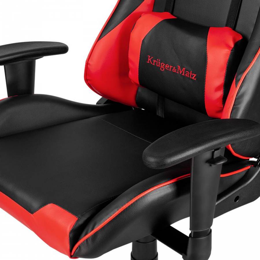 Scaun De Gaming Warrior Cu Reglare Inclinare, Material Baza Pu/pvc , Mecanism De Blocare , Latime Sezut 53 Cm, 2 Perne, Inaltime Spatar 84 Cm , Negru/rosu